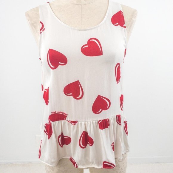 Moschino S/M Valentines Hearts Tank Top AS-IS Glam Halloween Costume - Picture 1 of 9